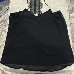 Black camisole top with lace back detail